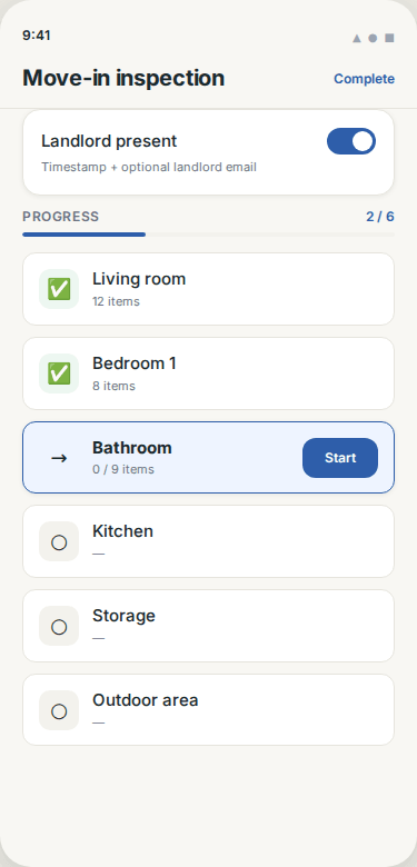Move-in inspection